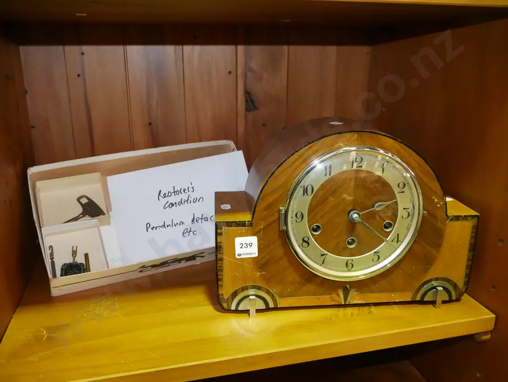deco wood based restorer's mantle clock Image 1++