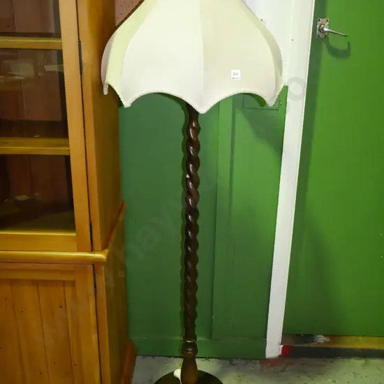 dark stained barley twist standard lamp H-1600