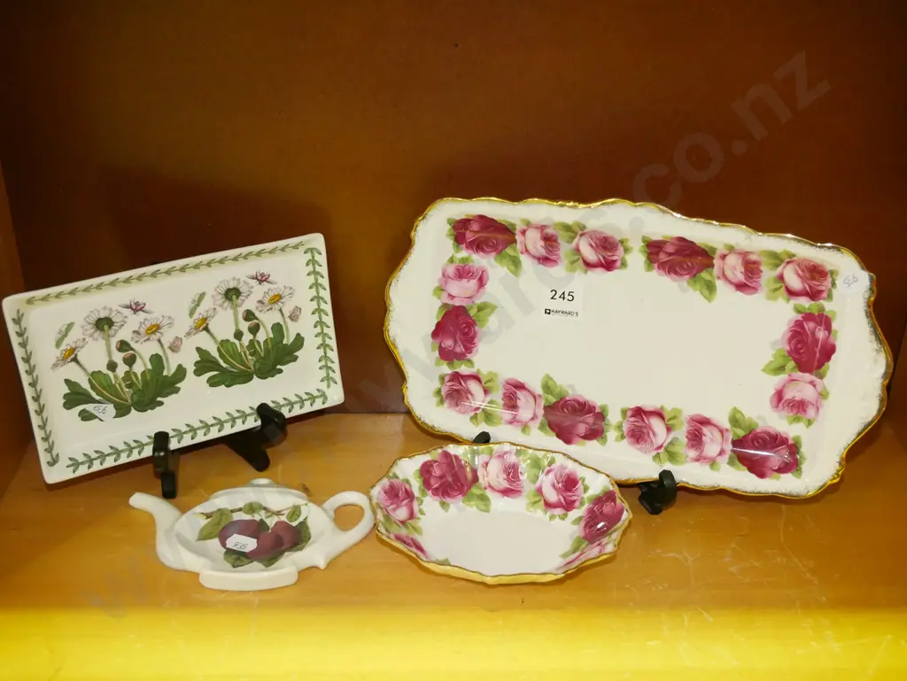 Port Meirion spoon rest, sandwich tray, Old English Rose sandwich plate and jam dish Image 1++