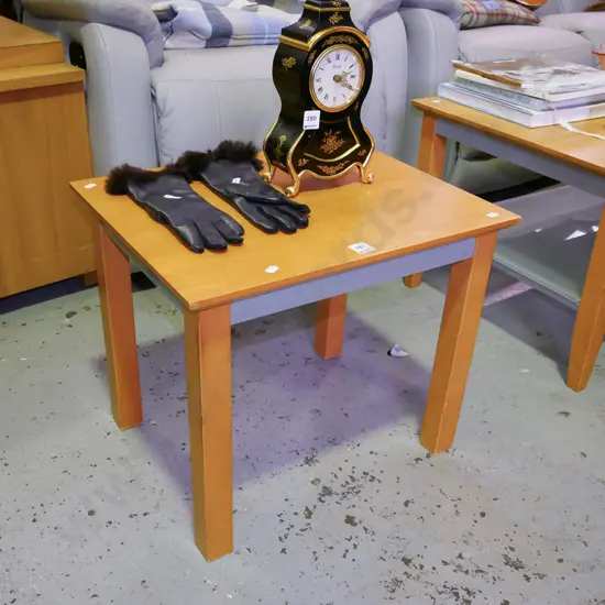 modern metal and wood end table