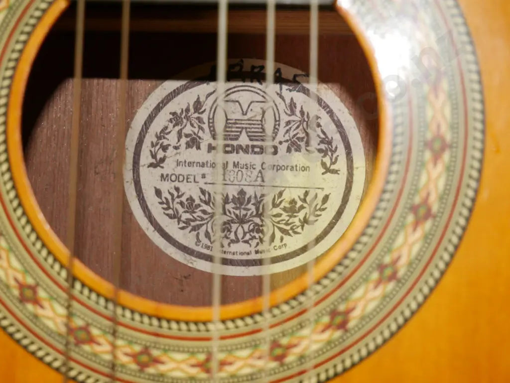 Hondo acoustic guitar - dent/damage on end, see photos Image 1++