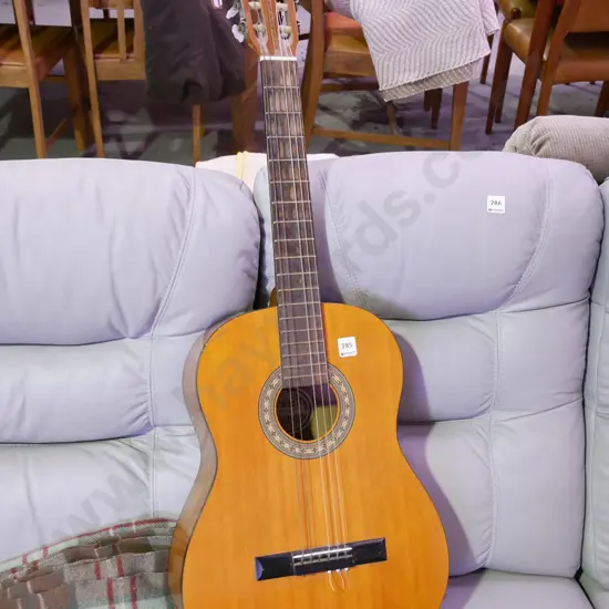 Hondo acoustic guitar - dent/damage on end, see photos