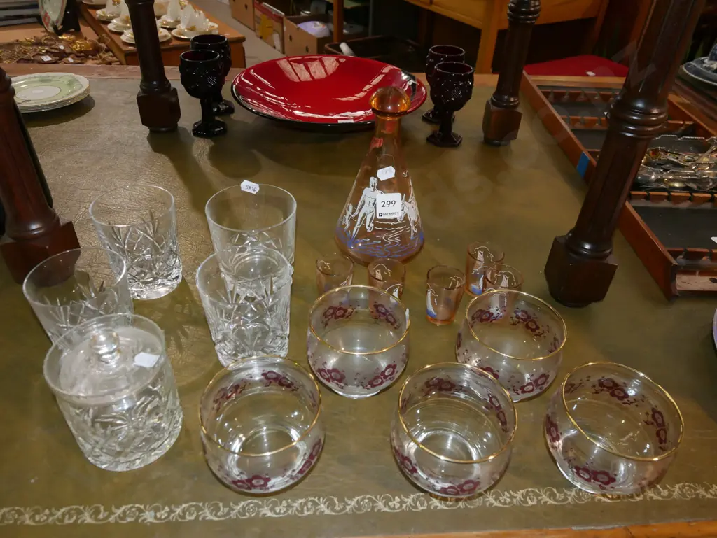 glass tumblers, decanter set etc Image 1++