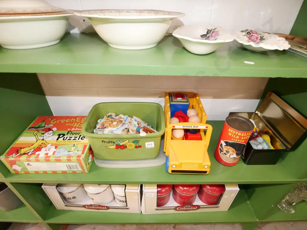 shelf of childrens puzzles and toys Image 1++