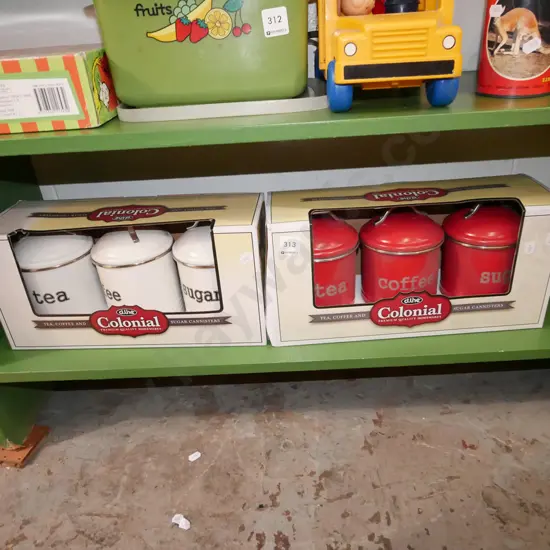 2x boxed sets of Colonial canisters