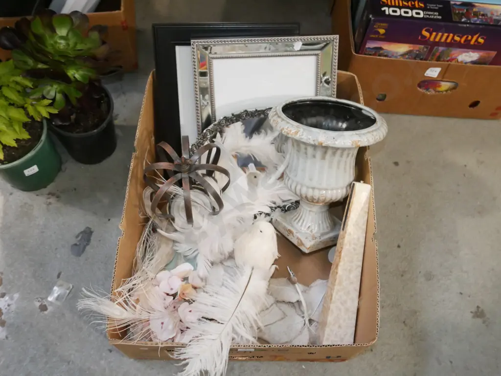 box; vase, picture frames, mirrored tray etc Image 1++