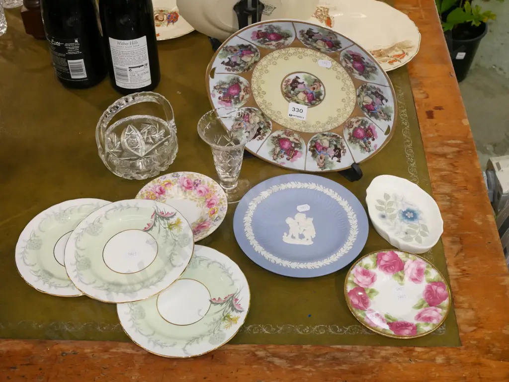 Limoges style bowl, Wedgwood dish, crystal basket, vase etc Image 1++