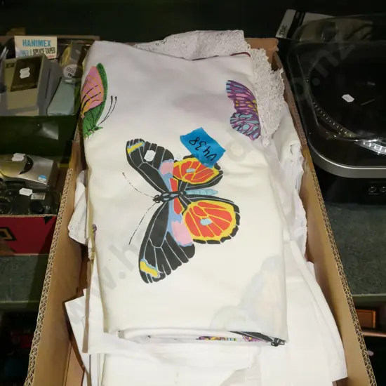 box; linen, butterfly tablecloth etc