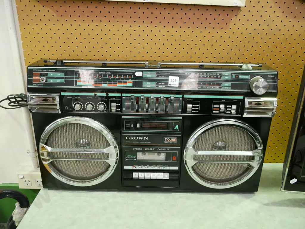 large Crown twin cassette stereo player - As Is No Returns Image 1++