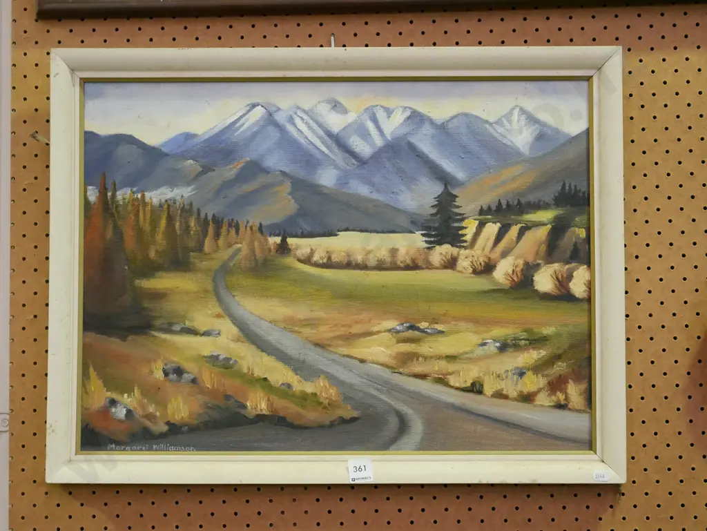 framed oil - mountain scene Image 1++