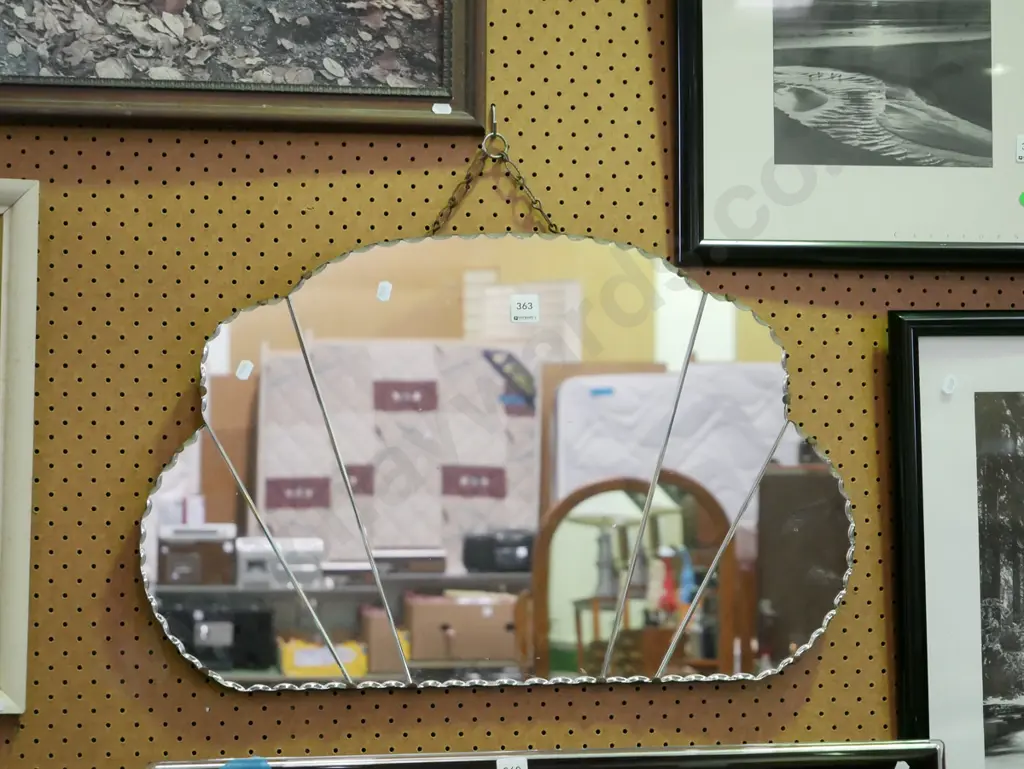 segmented scalloped edge wall mirror Image 1++