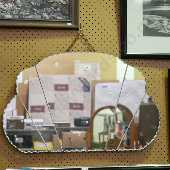 segmented scalloped edge wall mirror