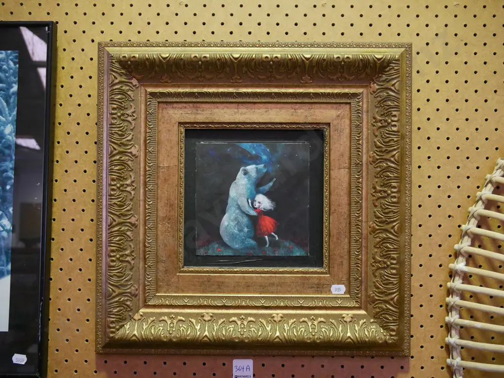 small framed print - girl and bear Image 1++