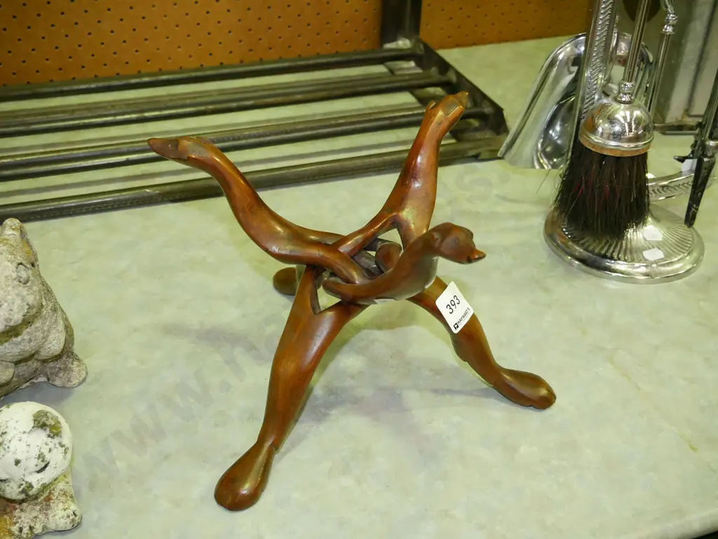 carved souvenir fold up wooden stand Image 1++