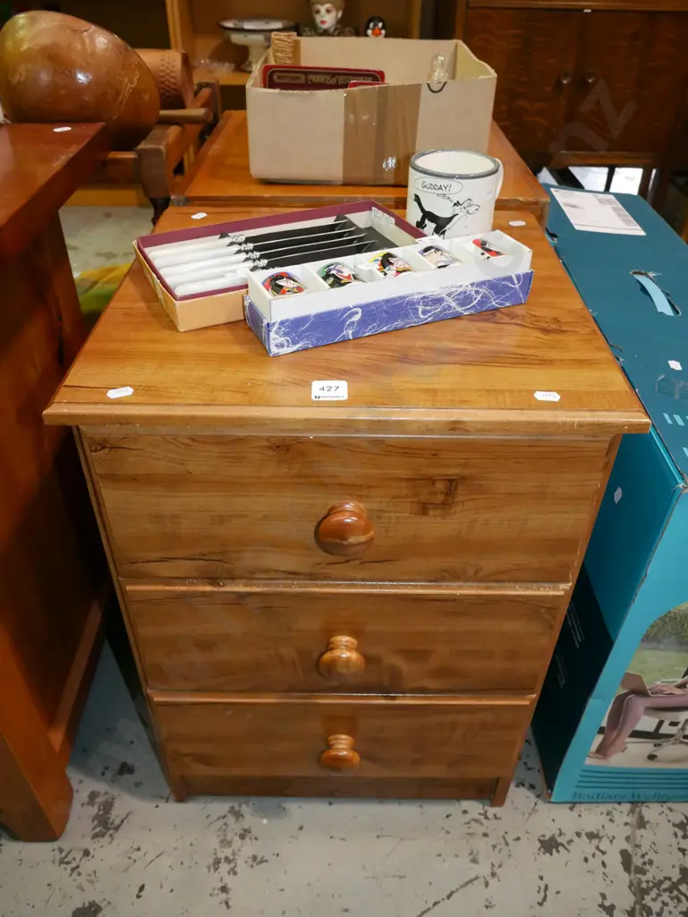 mdf faux wood bedside cabinet Image 1++