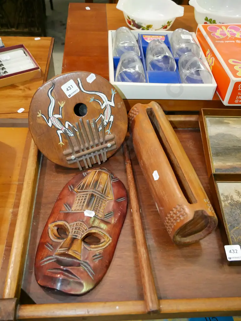 souvenir mask, musical instrument, drum Image 1++