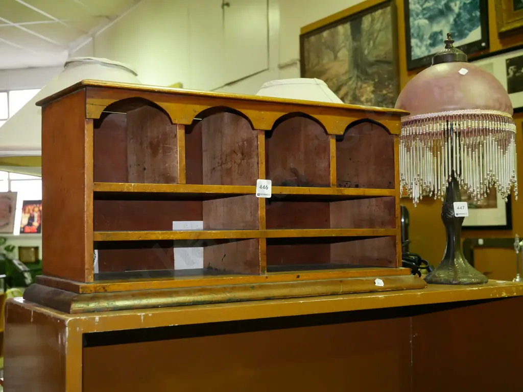 vintage desk top kauri stationery organiser H-280 W-530 D-210 Image 1++