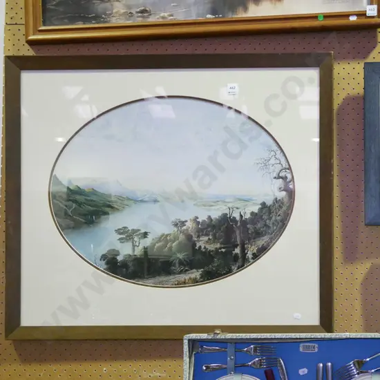 framed historic print - Dunedin Harbour