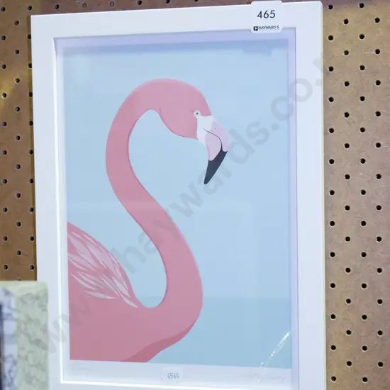 framed flamingo print