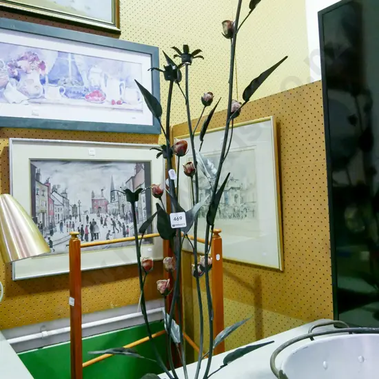 wrought metal floral candelabra H-760