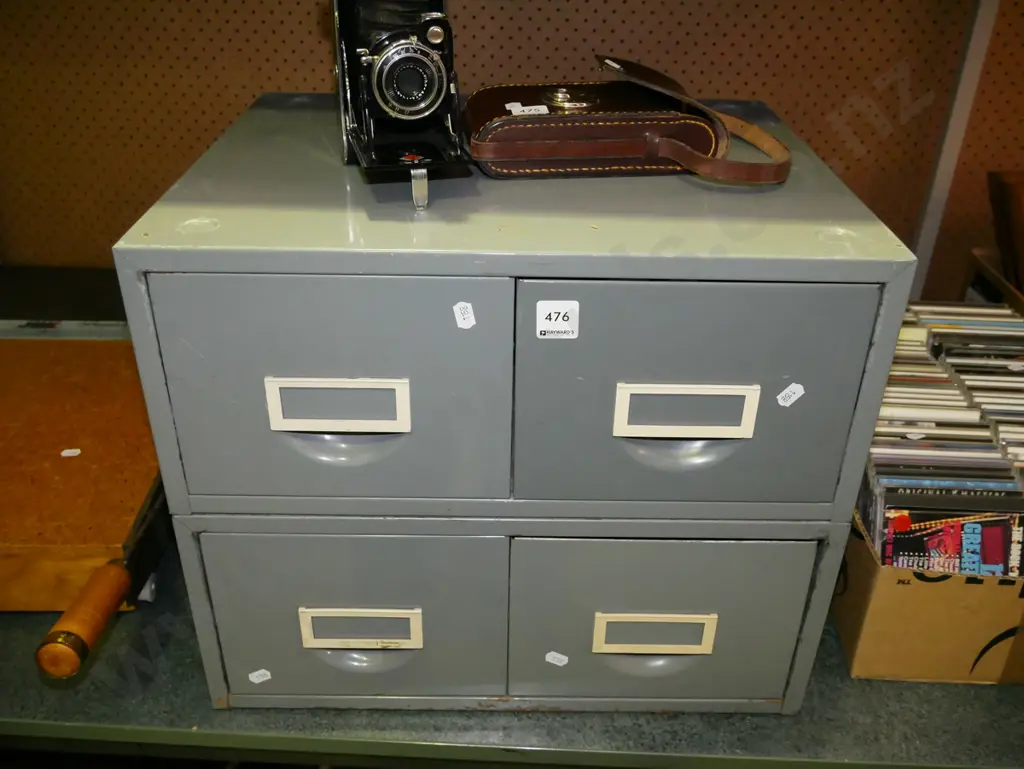 metal 4 drawer index card filing cabinet Image 1++