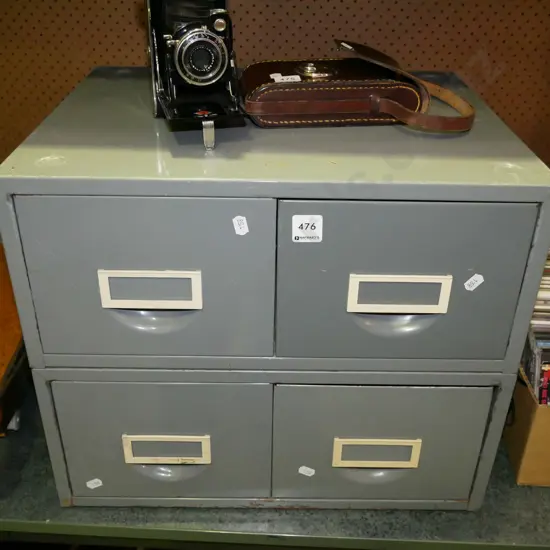 metal 4 drawer index card filing cabinet