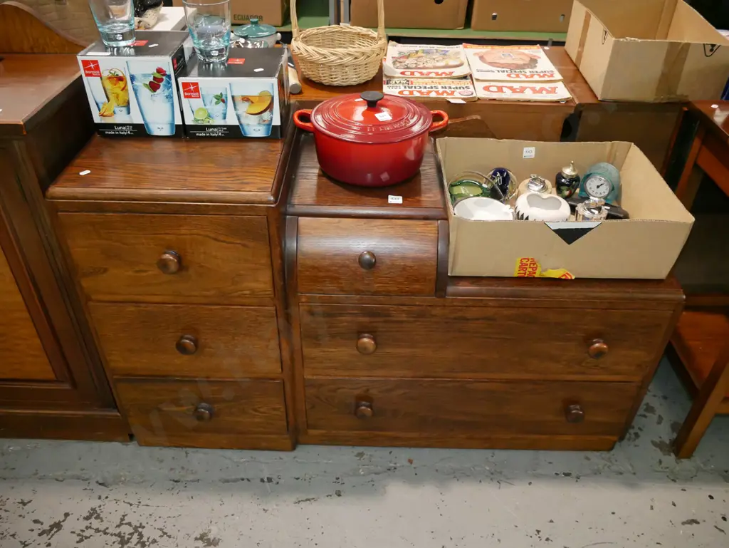 oak 6 drawer sideboard -  was once a mirror back dresser H-700 W-1130 D-420 Image 1++