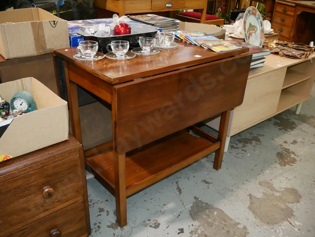 solid wood drop side tea trolley Image 1++