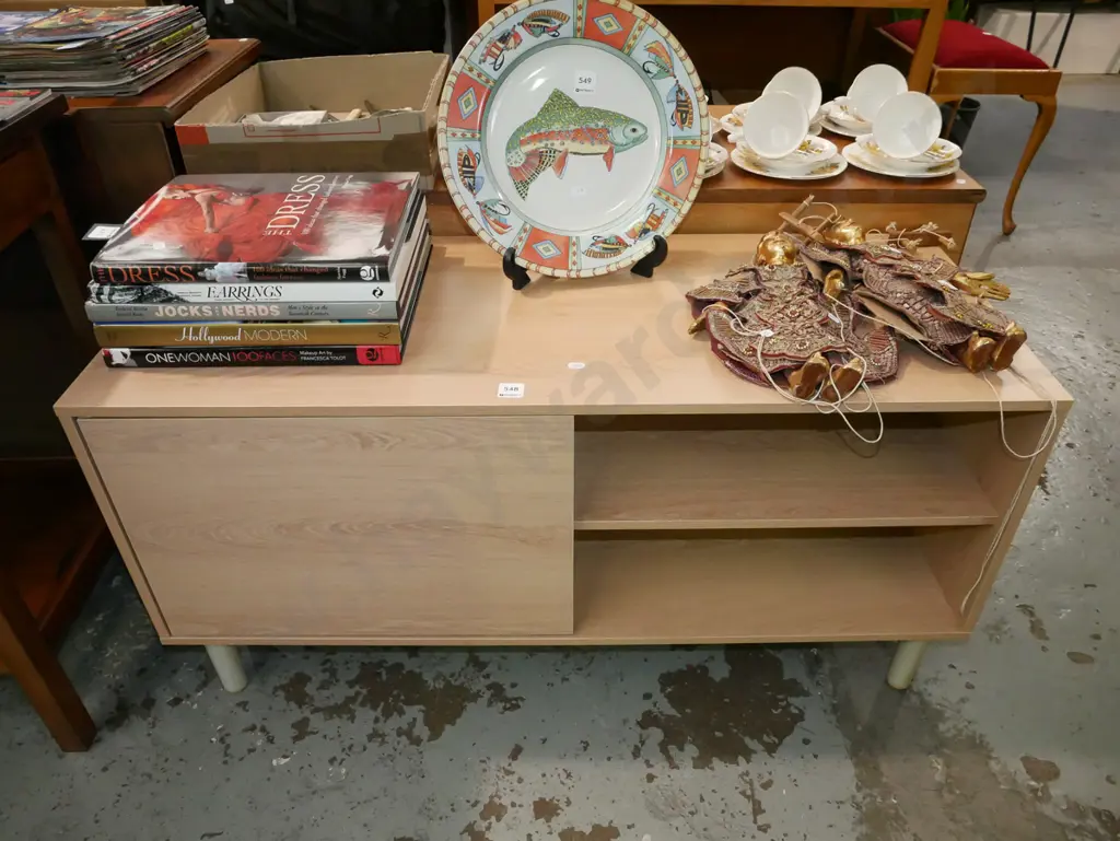 mdf faux wood veneer modern style entertainment unit H-500 W-1000 D-400 Image 1++