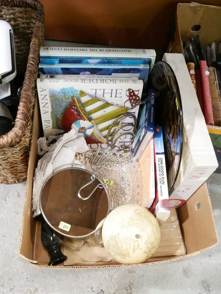box; books, metal coat hooks, dressing table mirror etc Image 1++