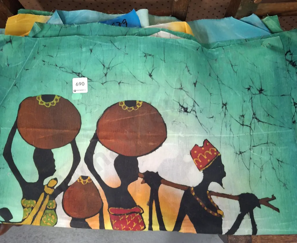 numerous African themed screenprints on fabric Image 1++