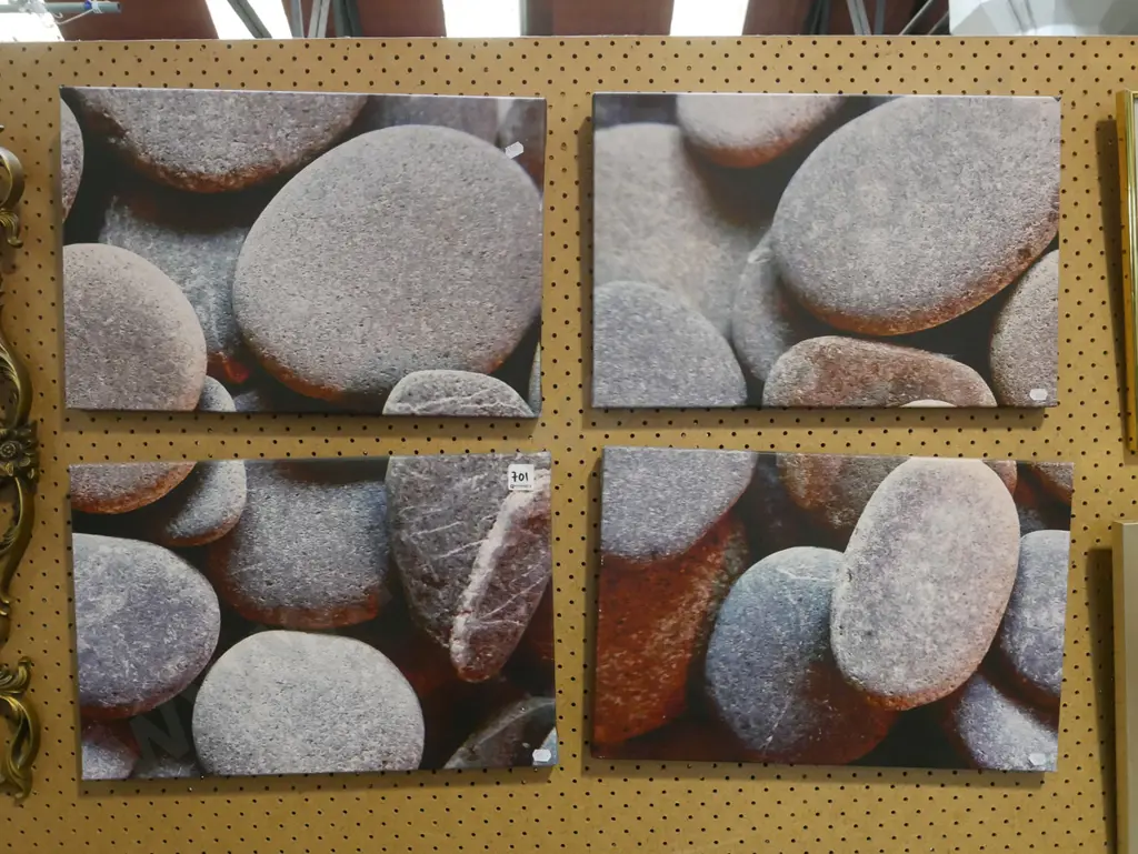 4x prints on boxed canvases - river stones Image 1++