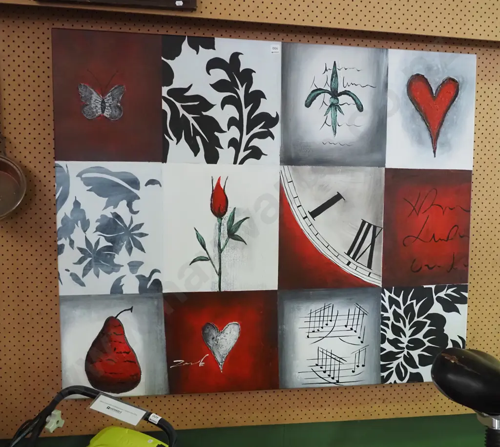 large acrylic on boxed canvas - flowers, fruits etc Image 1++