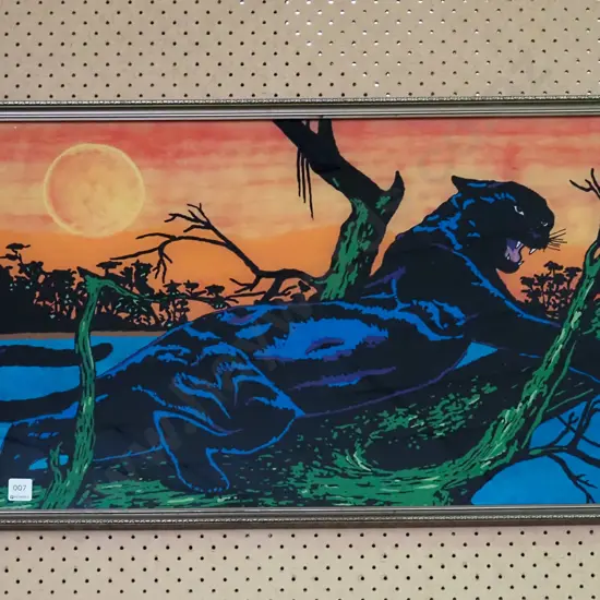 framed black panther print