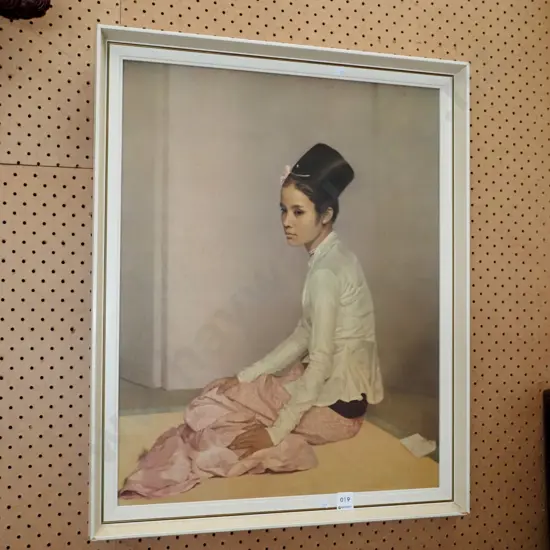 framed print -seated female