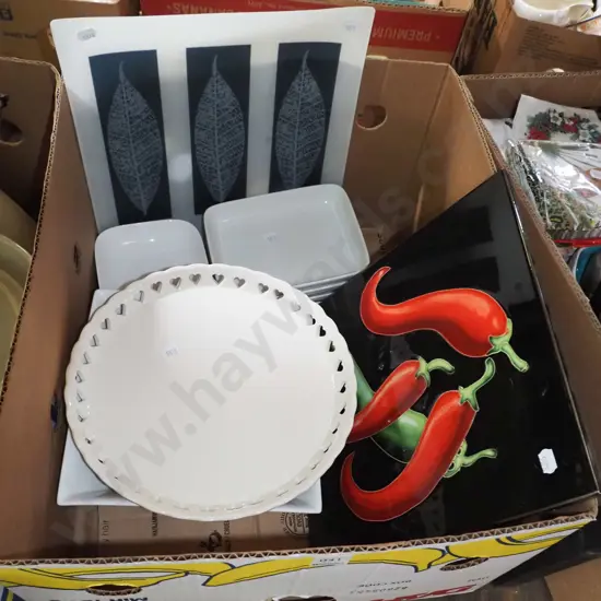 box; bowls, comport, tile etc