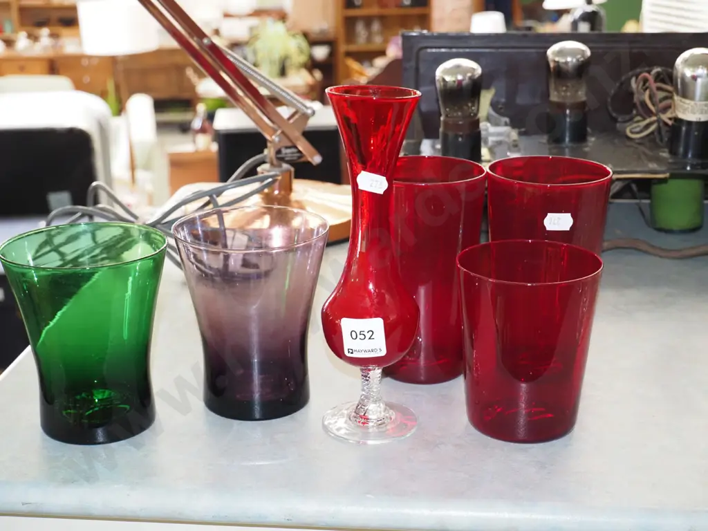 coloured tumblers, vase Image 1++