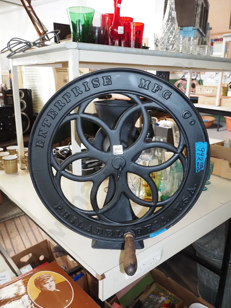 restored vintage Enterprise of Philadelphia hand operated mill - used for crushing oyster shells Image 1++