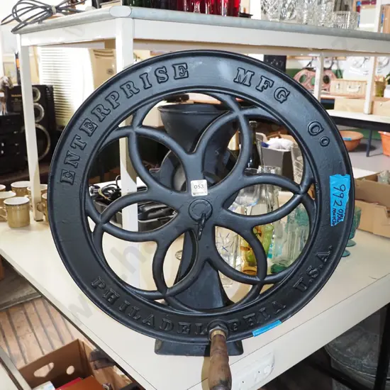 restored vintage Enterprise of Philadelphia hand operated mill - used for crushing oyster shells