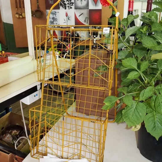 vintage metal magazine rack