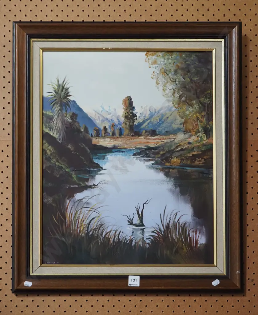 CD Pickworth '90 framed oil - stream and mountain scene Image 1++