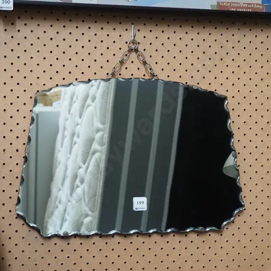 small scalloped edge wall mirror