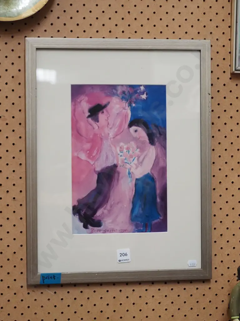 framed print - man, woman and flowers Image 1++