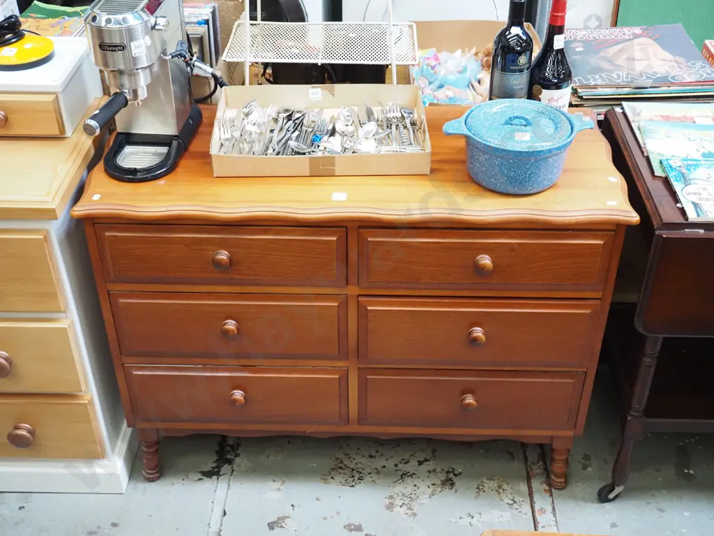 magohany 6 drawer low boy H-750 W-1000 D-430 Image 1++