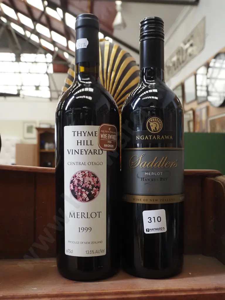 bottle of Saddlers merlot 2007, Thyme Hill merlot 1999 Image 1++