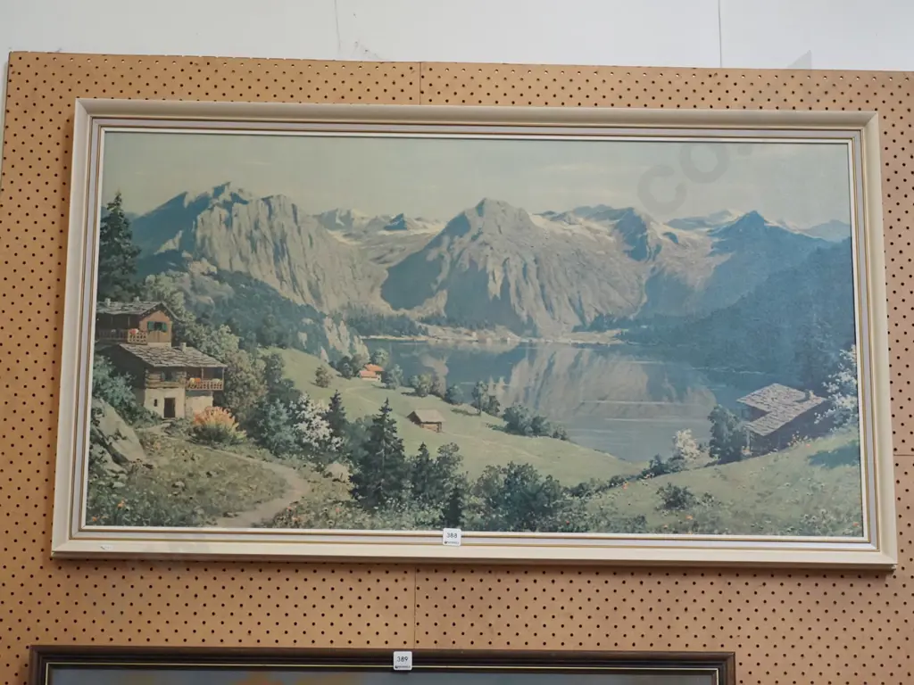 framed print - lake and mountain scene Image 1++