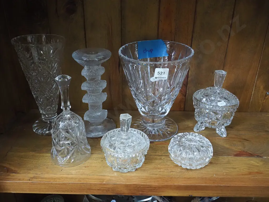 cut crystal glass items - 1 vase has chips Image 1++