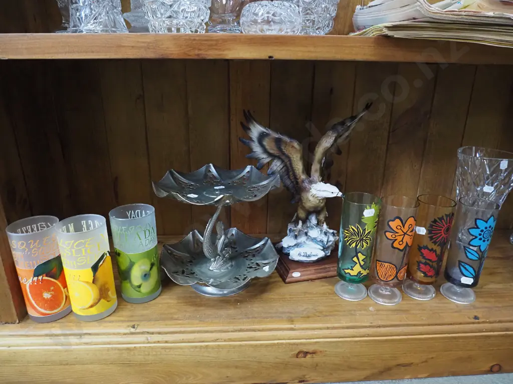 drinks tumblers, eagle figurine, mermaid themed cake stand etc Image 1++