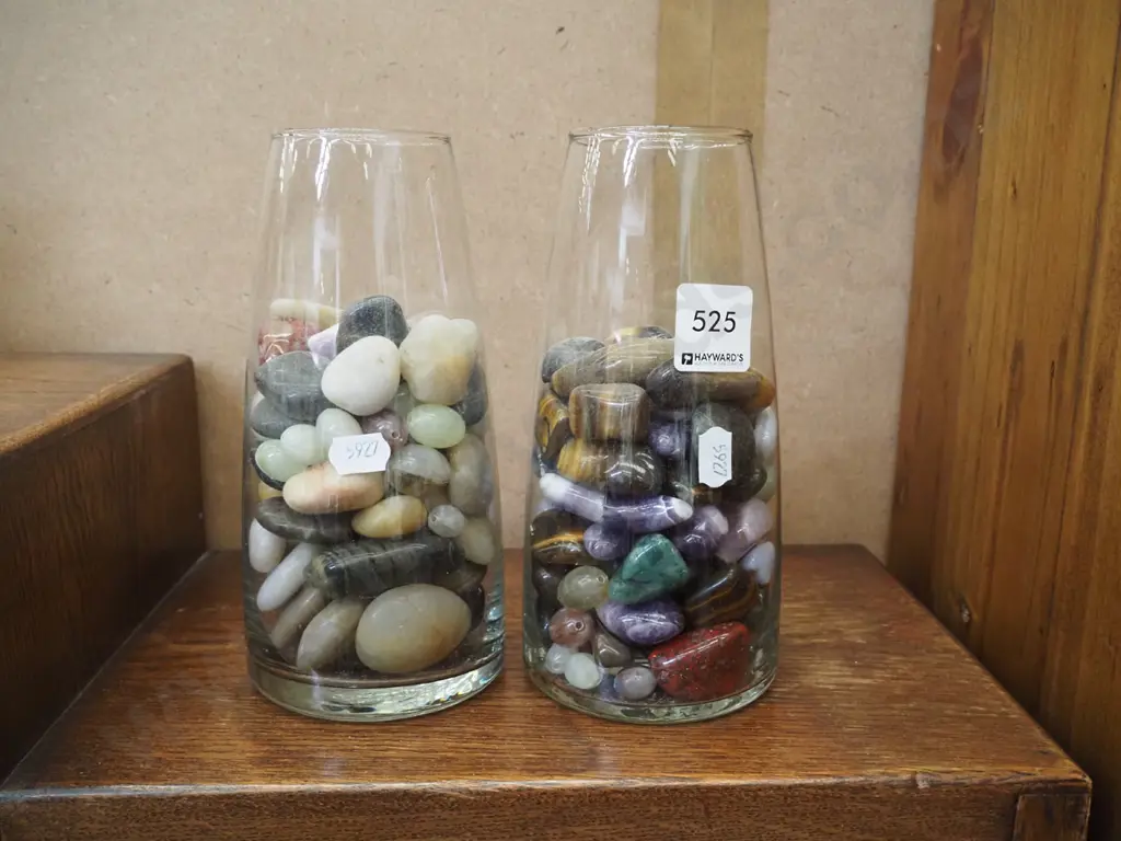 2x glass jars of marbles Image 1++
