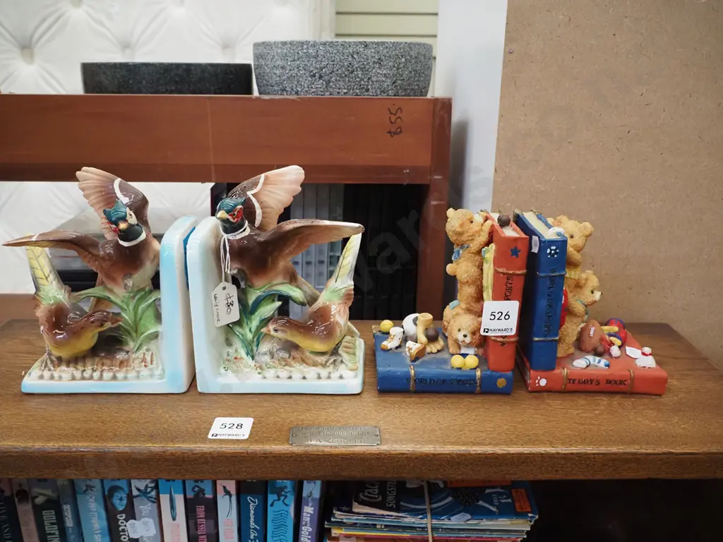 pheasant themed and teddy bear themed bookends Image 1++